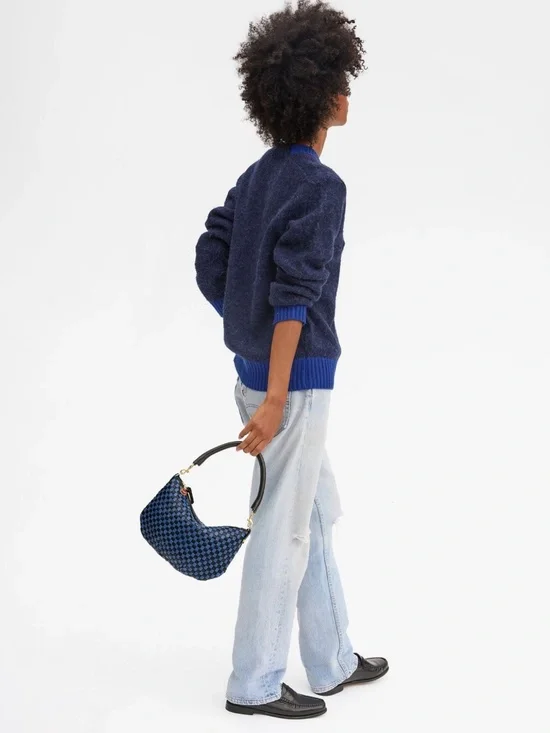 Petit Moyen ~ Black/Cobalt Checker - Picture 4 of 5